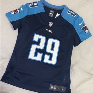 Nike Women's Titans Jersey - Dark Blue and Sky Blue